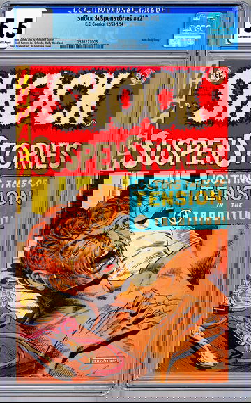 SHOCK SUSPENSTORIES #12 CGC 5.5 CONTROVERSIAL *HEROIN ADDICT* CVR STORY EC 1954