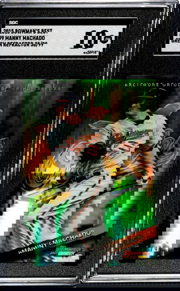 2015 Bowman's Best #99 Manny Machado Green Refractor 38/99 SGC 10