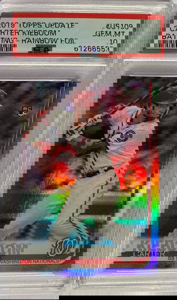 2019 Topps Update Carter Kieboom Batting - Rainbow Foil PSA 10