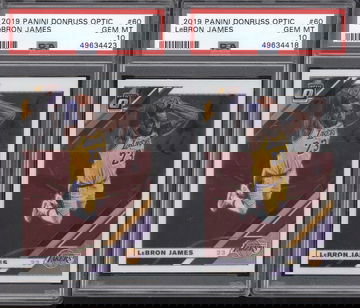 Lot x2 2019 Panini Donruss Optic 60 LeBron James PSA 10 GEM MINT