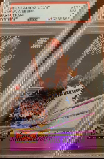 1993 Stadium Club Beam Team Chris Webber rc PSA 7