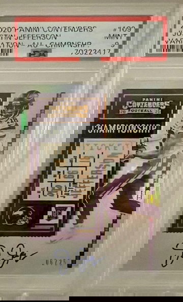 2020 Justin Jefferson Championship Ticket Rookie On-card Auto Variation #'d 6/25