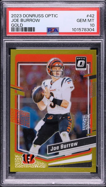 2023 Panini Donruss Optic Gold Joe Burrow /10 #42 PSA 10 GEM MINT