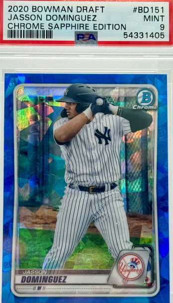 2020 BOWMAN DRAFT JASSON DOMINGUEZ CHROME SAPPHIRE EDITION PSA 9 MINT #BD151