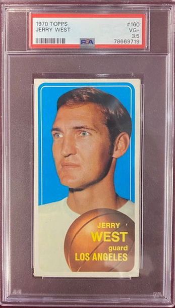 1970 Topps Jerry West ( LOS ANGELES LAKERS ) PSA 3.5 VG+ Card #160!