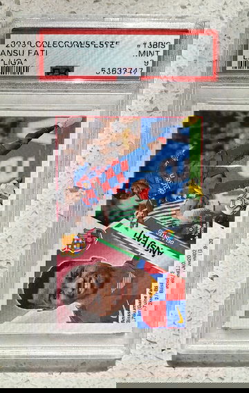 2019 Colecciones Este La Liga Ansu Fati Rookie Sticker PSA 9