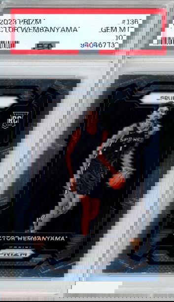 2023 PANINI PRIZM VICTOR WEMBANYAMA #136 ROOKIE RC SPURS PSA 10 GEM MT