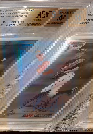2010 Manny Machado Bowman Chrome Auto True Gem BGS 9.5