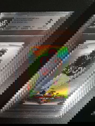 2014 Topps Chrome mini Black Refractor Jeremy Hill #125 RC 4/15 BGS 9