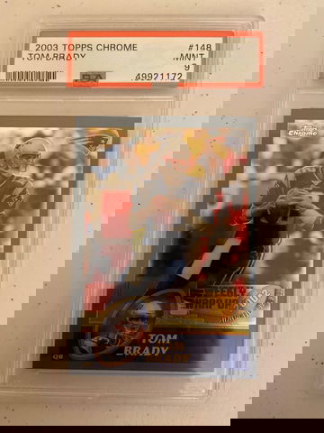 2003 Topps Chrome Tom Brady PSA 9 Mint