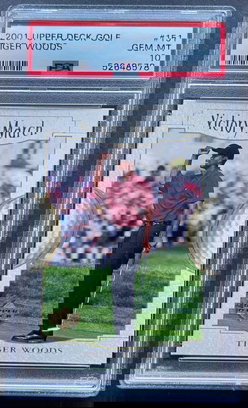 2001 Upper Deck Tiger Woods Victory March #151 RC PSA 10