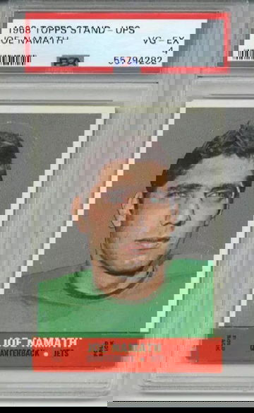 1968 TOPPS STAND UPS JOE NAMATH FOOTBALL CARD NEW YORK JETS ICON PSA 4 LOW POP