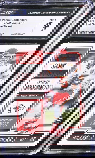 2023 PANINI PATRICK MAHOMES II RED GAME TICKET #51 CGC 9