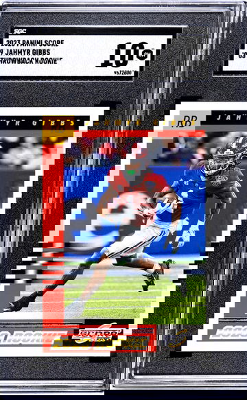 2023 Panini Score #9 Jahmyr Gibbs '03 Throwback Rookie SGC 10