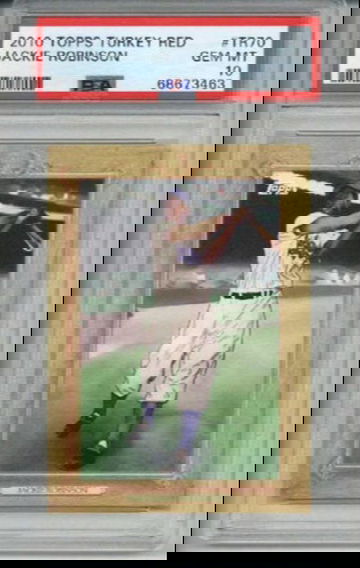 2010 TOPPS TURKEY RED #TR70 JACKIE ROBINSON BROOKLYN DODGERS PSA 10 LOW POP