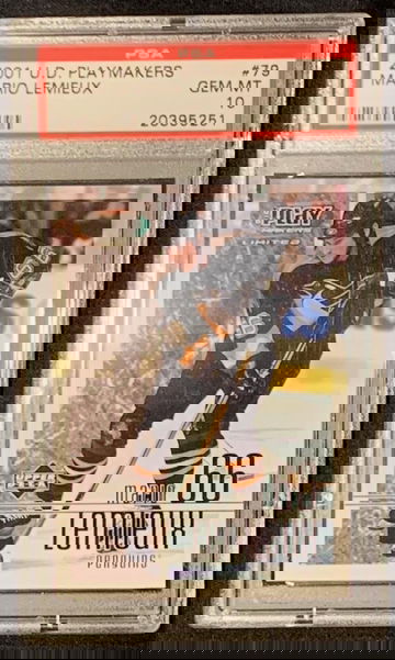 2001 Upper Deck Playmakers #79 Mario Lemieux PSA 10 Gem-Mint POP 15!