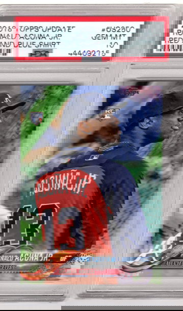 2018 Topps Udpate Ronald Acuna Jr. Red And Blue Shirt US250 PSA GEM MT 10