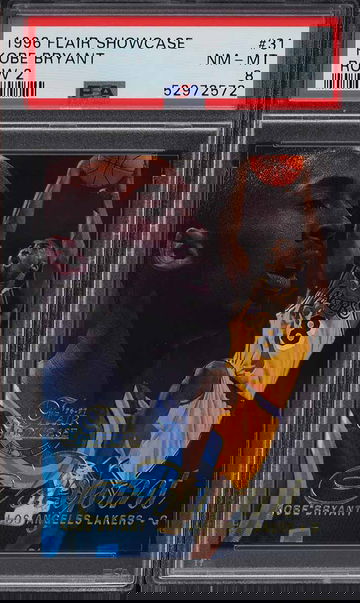 1996 FLAIR SHOWCASE ROW 2 KOBE BRYANT ROOKIE RC #31 PSA 8 NM-MT