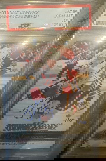2014 UD canvas Johnny Gaudreau PSA 10 Auto