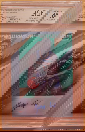 2019-20 Donruss Optic Signature Series Green Zion Williamson TRUE GEM MINT+ BGS 9.5 10