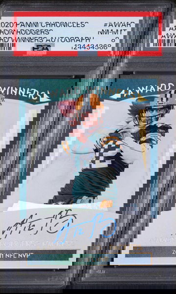 2020 Panini Award Winners Autographs Aaron Rodgers #2 PSA 8