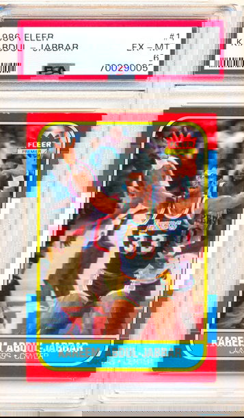 1986 Fleer #1 Kareem Abdul-Jabbar PSA 6