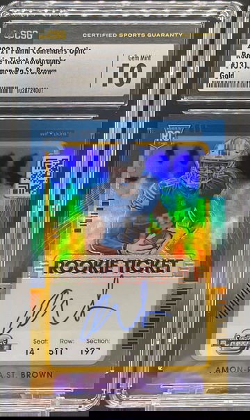 2021 Contenders Optic Amon-Ra St Brown GOLD