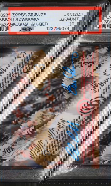 2025 Topps Tribute True to the Game Red Carroll/Longoria #TTGCL Auto /10 PSA 10