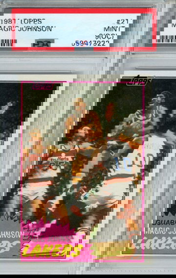 MAGIC JOHNSON 1981 Topps #21 PSA 9 OC LA Lakers HOF