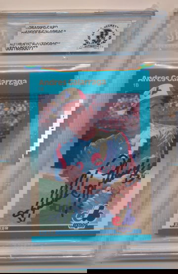 1987 Fleer #319 Andres Galarraga Expos Signed Autograph BAS Beckett Crisp Sig