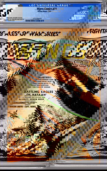 WINGS COMICS #23 CGC 4.0 *RACIALLY TROPED* WAR STORIES EARLY NICK CARDY ART 1942