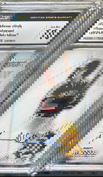 2021 Bowman Sterling Robert Hassell Prospect RC Auto CSG Slab 10/10 Gem-Mint