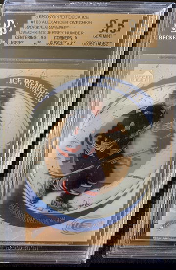 2005-06 UD ICE Alexander Ovechkin Rookie 8/99 Jersey Number RC BGS 9.5 