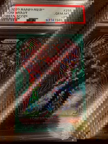 2020 prizm Tom Brady Green Scope Psa 10