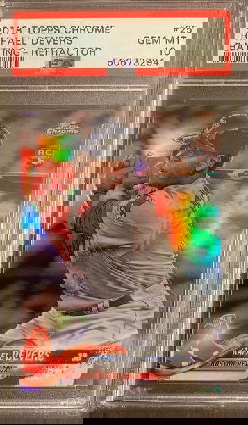 2018 Topps Chrome Rafael Devers Refractor PSA 10