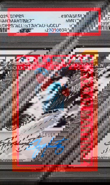 2025 Topps 1990 Topps All-Star Autographs Gold Edgar Martinez #90ASEM /50 PSA 9