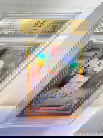 2020 Bowman Chrome Draft Auto Jordan Walker Gold Refractor BGS 9.5/10 True Gem