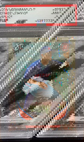 2014 Bowman DP #22 Michael Chavis Silver Ice PSA 9