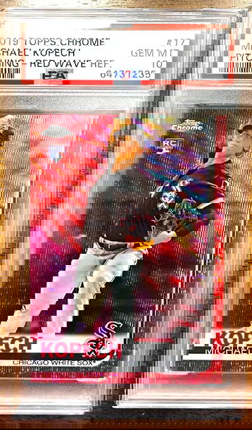 2019 Topps Chrome Michael Kopech Red Wave Refractor #2/5 PSA 10 GEM MINT ROOKIE CARD RC CHICAGO WHITE SOX