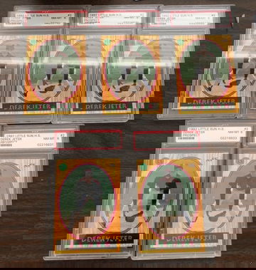 (5) 1992 Little Sun High School Derek Jeter PSA 8 lot