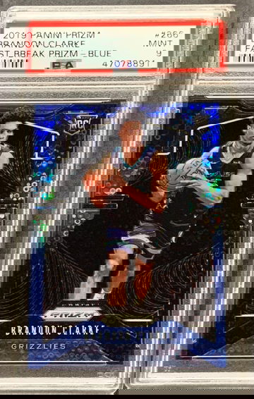 2019 Prizm Brandon Clarke Fast Break Blue #131/175 PSA 9