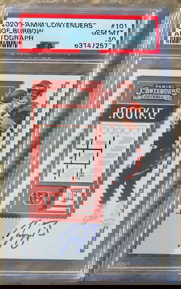 2020 Joe Burrow Panini Contenders Rookie Ticket Auto PSA 10