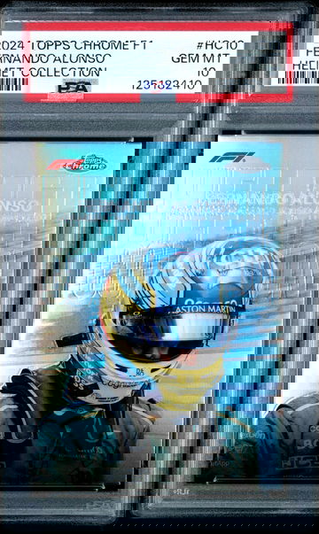 2024 Topps Chrome F1 Fernando Alonso Helmet Collection Insert PSA 10 Aston Martin Formula 1