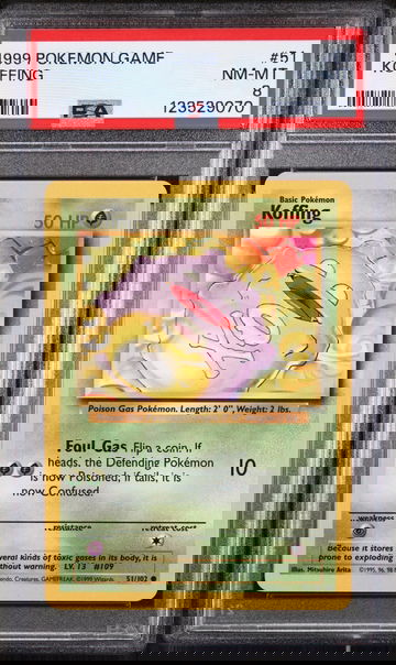 1999 Pokemon Base Set Koffing #51 PSA 8
