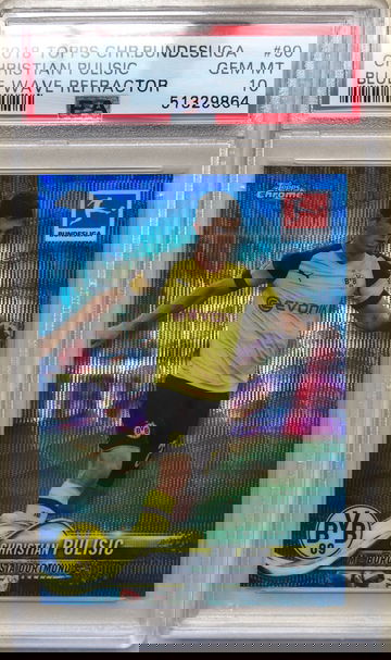 2018 Topps Chrome Bundesliga Christian Pulisic Blue Wave Refractor #/99 PSA 10 GEM MINT POP 4