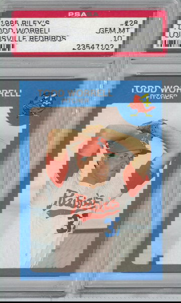 1985 Riley's - Louisville Redbirds - Todd Worrell PRC PSA 10 Gem-Mint