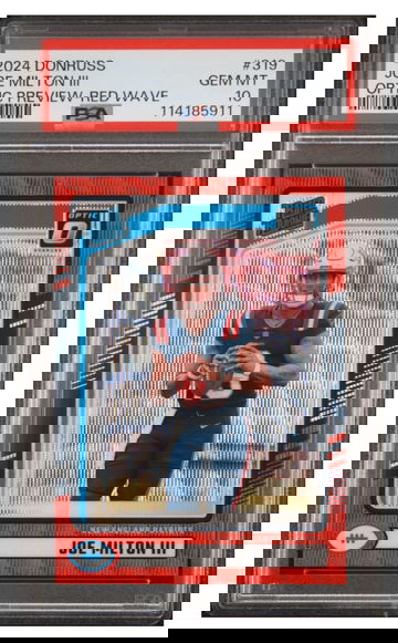 2024 Donruss Joe Milton Red Wave Optic Preview Rated Rookie PSA 10 Gem Mint