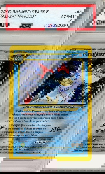 2000 POKEMON NEO GENESIS FERALIGATR-HOLO #4 PSA 8 NM-MT