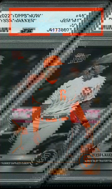 💎🧨 2022 MLB TOPPS NOW Card #45 ALYSSA NAKKEN FIRST FEMALE COACH ON FIELD 🦋🚨