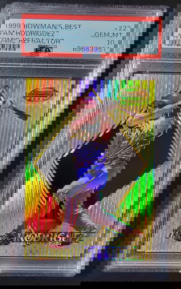 2000 Bowman's Best Ivan Rodriguez Atomic Refractor PSA 10 Pop 1